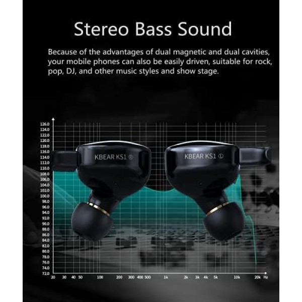 Yinyoo KZ EDX 1DD HiFi 이어폰 헤드폰, 분리형 2핀 0.75MM 케이블이 있는 새로운 10mm 복합 자기 다이내믹 드라이버가 장착된 EDX 인이어 이어버드(마이크 없음, 그레이 블루) 그