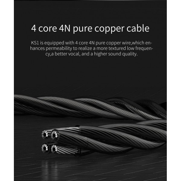 Yinyoo KZ EDX 1DD HiFi 이어폰 헤드폰, 분리형 2핀 0.75MM 케이블이 있는 새로운 10mm 복합 자기 다이내믹 드라이버가 장착된 EDX 인이어 이어버드(마이크 없음, 그레이 블루) 그