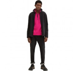 TOM TAILOR 데님 Herren Troyer 스웨트셔츠 mit Busttasche M 30601 - 퓨어 마젠타