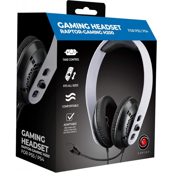 RAPTOR-GAMING 헤드셋 Playstation 5 H200 흰색 3.5 잭