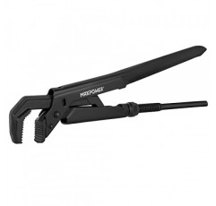 MAXPOWER 스웨덴 파이프 렌치, 12인치 조정 가능한 스웨덴 파이프 스패너 배관공 스패너 스틸슨(90° 각도 조 포함), 최대 개방 용량 1.5