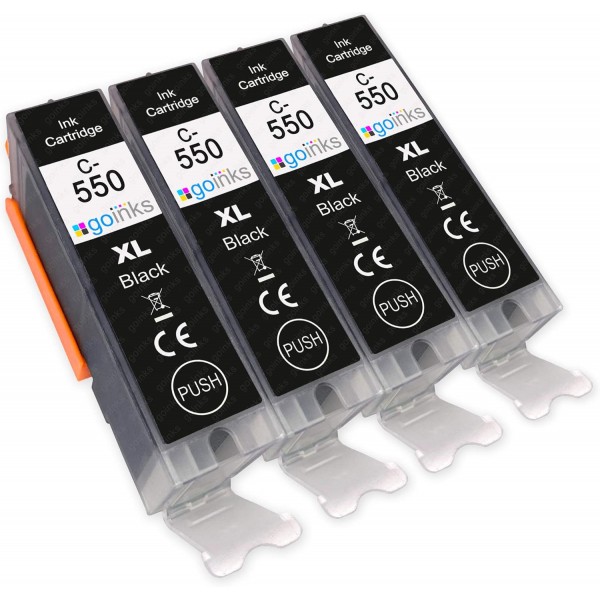 Canon CLI-551C 호환 가능/PIXMA 프린터용 비 OEM용 PIXMA 프린터 및 Go 잉크를 대체하는 4 Go 잉크 검정 잉크 카트리지 PGI-550Bk 호환/비OEM 검정 PGI-550BK 잉크 카트리지 + Cli-551C 잉