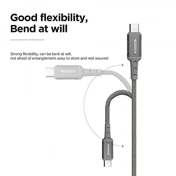 VCUTECH USB C 유형 C - USB C 케이블 1.1ft/35cm(DJI Mini 3 Pro/Mini 2/Air 2S/Mavic Air 2 조종기용) Zhiyun Gimbal 연장 케이블 코드 액세서리