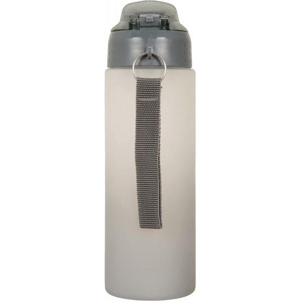 Mountain Warehouse Ombre 압력 캡 병 - 600ml 물병 BPA 무료 물린 밸브 누출 방지 뚜껑이 있는 마시는 병 - 홈 체육관 사무실 회색 원 사이즈