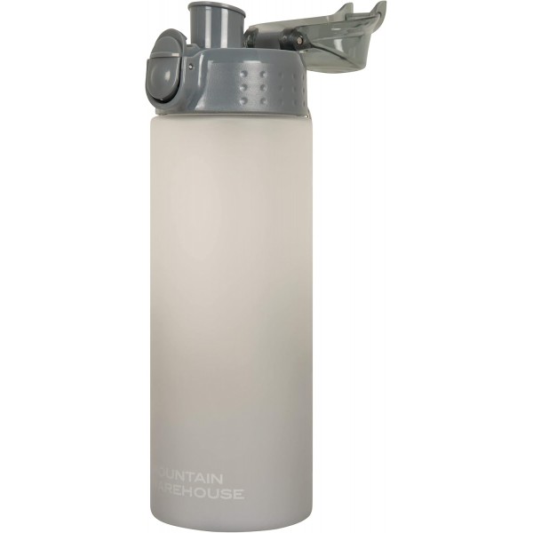 Mountain Warehouse Ombre 압력 캡 병 - 600ml 물병 BPA 무료 물린 밸브 누출 방지 뚜껑이 있는 마시는 병 - 홈 체육관 사무실 회색 원 사이즈