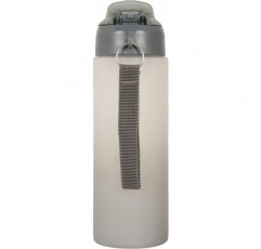 Mountain Warehouse Ombre 압력 캡 병 - 600ml 물병 BPA 무료 물린 밸브 누출 방지 뚜껑이 있는 마시는 병 - 홈 체육관 사무실 회색 원 사이즈