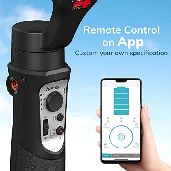 Hohem iSteady Pro 4 Gopro Hero 11/10/9/8/7/6/5용 3축 짐벌 안정기, DJI OSMO 액션과 호환되는 휴대용 삼각대 마운트, Insta360 ONE R, 손떨림 방지 무선 제어 지원, IPX4 스플래시 방지