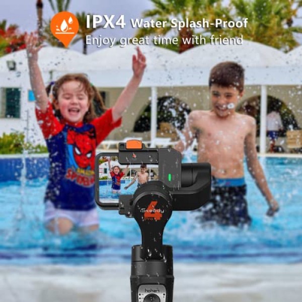 Hohem iSteady Pro 4 Gopro Hero 11/10/9/8/7/6/5용 3축 짐벌 안정기, DJI OSMO 액션과 호환되는 휴대용 삼각대 마운트, Insta360 ONE R, 손떨림 방지 무선 제어 지원, IPX4 스플래시 방지