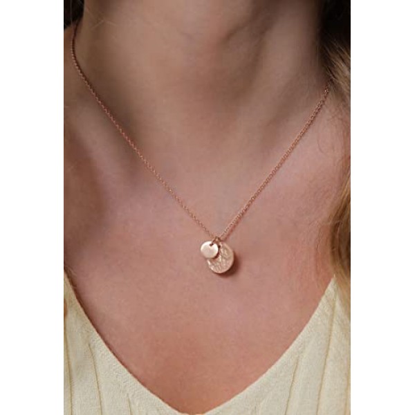 Elli 목걸이 플라크 동전 Geo-Organic Look 925 실버