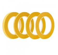 4롤 가는 라인 테이프(노란색), 1/16, 1/8, 1/4 및 1/2인치 폭 x 52야드 길이의 가는 라인 마스킹 테이프, DIY 자동차 자동 페인트 아트용 자동차 마스킹 테이프