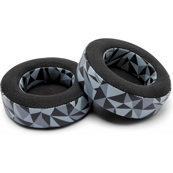 Corsair Virtuoso RGB Wireless, Corsair Virtuoso RGB Wireless XT 및 Corsair Virtuoso Wireless SE | Geo Gray와 호환되는 냉각 젤이 있는 WC Freeze Virtuoso 하이브리드 패브릭 교체용 이어 패드 |