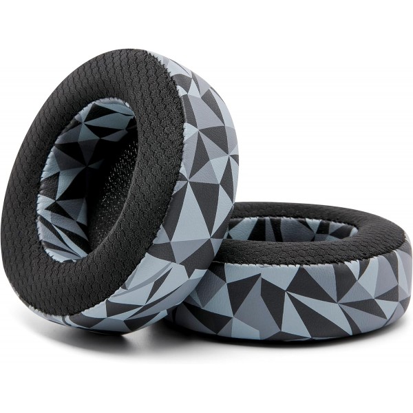 Corsair Virtuoso RGB Wireless, Corsair Virtuoso RGB Wireless XT 및 Corsair Virtuoso Wireless SE | Geo Gray와 호환되는 냉각 젤이 있는 WC Freeze Virtuoso 하이브리드 패브릭 교체용 이어 패드 |