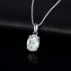 JewelryPalace 타원형 1ct 2ct Moissanite 체인 펜던트, 시뮬레이션 다이아몬드 신부용 주얼리 세트, 여성용 925 실버 목걸이, 스톤, 주얼리 여아 여성 로즈 골드 45 cm