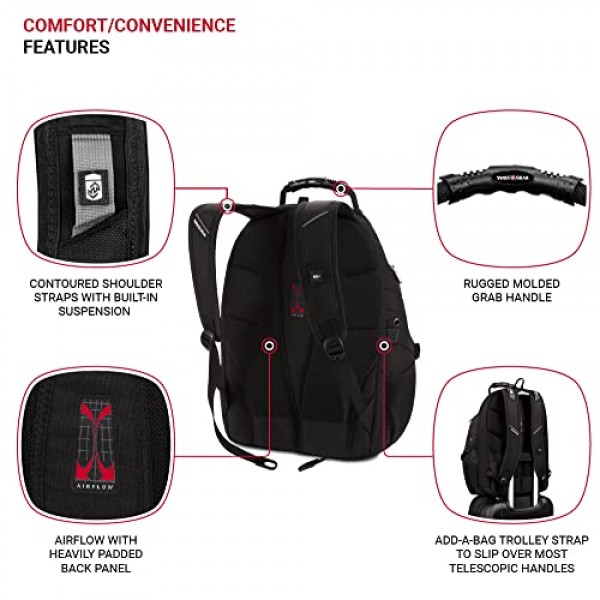 SwissGear 5977 ScanSmart 노트북 백팩, 블랙, 17인치 17인치 블랙