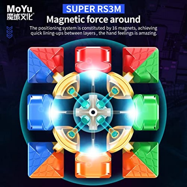 Moyu Super RS3M 2022 3x3 자기 속도 큐브 스티커 없음, 큐브 퍼즐 게임 장난감(자기 버전)