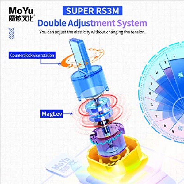 Moyu Super RS3M 2022 3x3 자기 속도 큐브 스티커 없음, 큐브 퍼즐 게임 장난감(자기 버전)