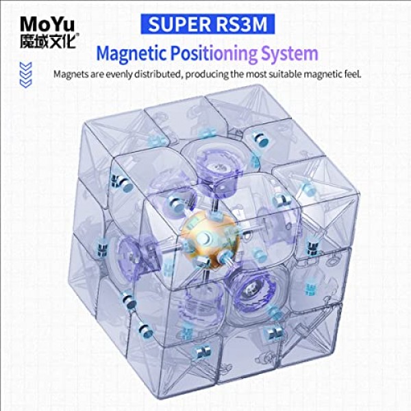 Moyu Super RS3M 2022 3x3 자기 속도 큐브 스티커 없음, 큐브 퍼즐 게임 장난감(자기 버전)
