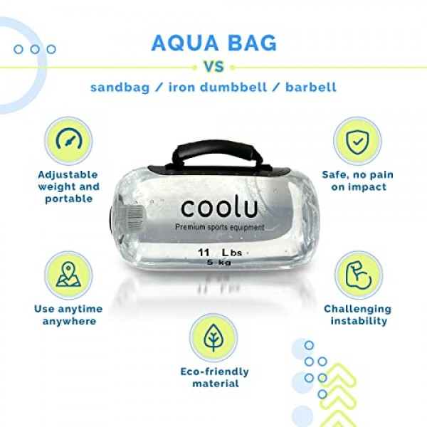 운동 및 피트니스용 아쿠아 백 - 물 무게가 있는 트레이닝 파워 백 - 운동 샌드백 대안 - 휴대용 안정성 피트니스 장비