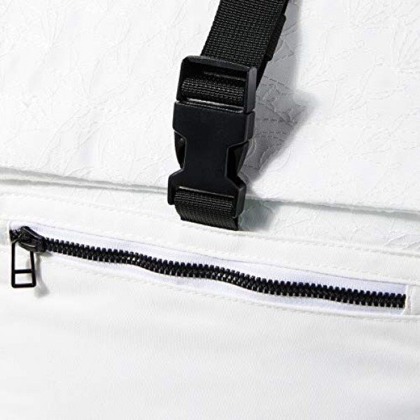 Desigual 여성용 우븐 백팩 빅, 화이트, 미디엄, 화이트