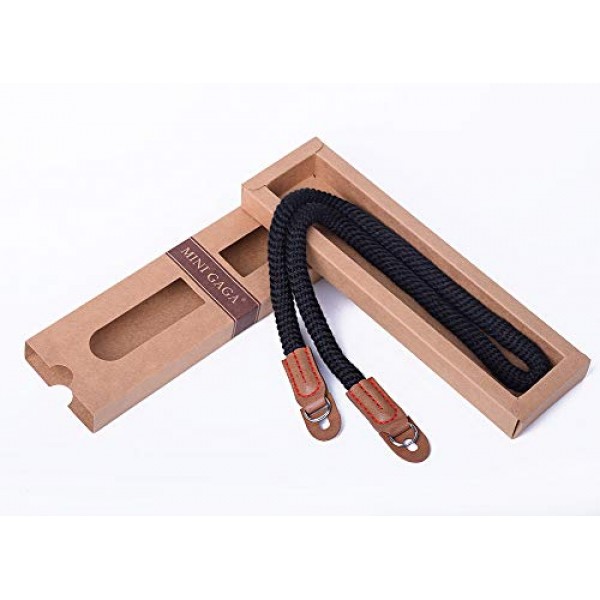 라이카 니콘 후지 펜탁스 캐논 파나소닉 소니 롱 블랙용 빈티지 수제 면 가죽 카메라 넥 스트랩