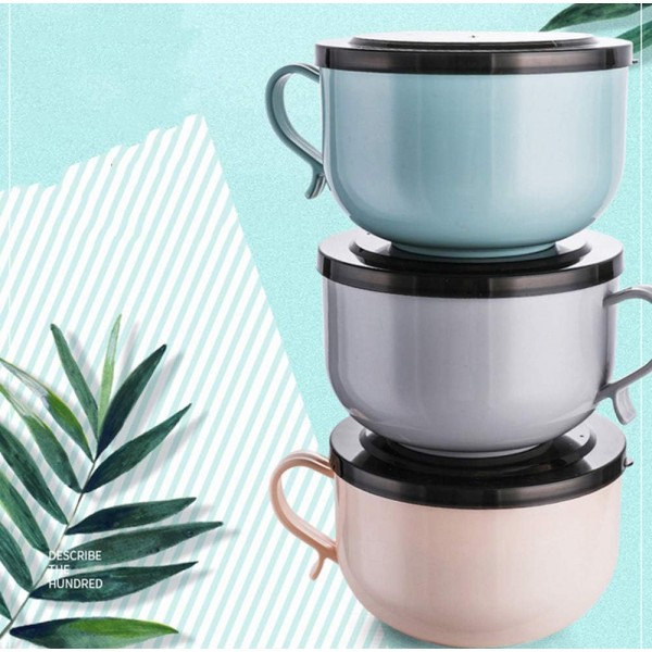 765ml 도시락통, 스텐레스 누수방지 식품보관용기 도시락그릇 국그릇 간식그릇 캠핑용 베이킹 요리에 적합(회색)