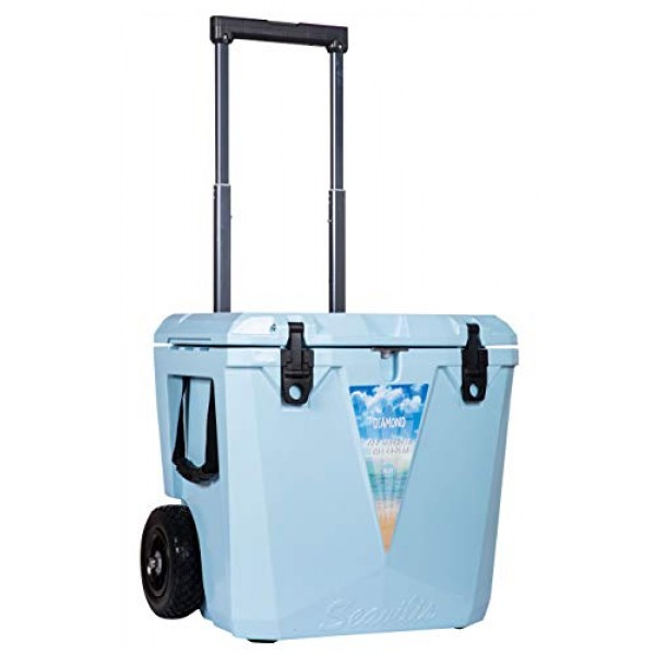 바퀴와 접이식 S.S.핸들을 갖춘 Seavilis 45QT 쿨러