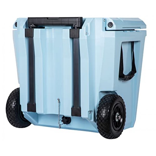 바퀴와 접이식 S.S.핸들을 갖춘 Seavilis 45QT 쿨러