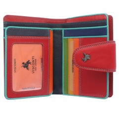 Visconti Spectrum Collection 양귀비 지갑 가죽 탭 클로저 RFID SP31 레드