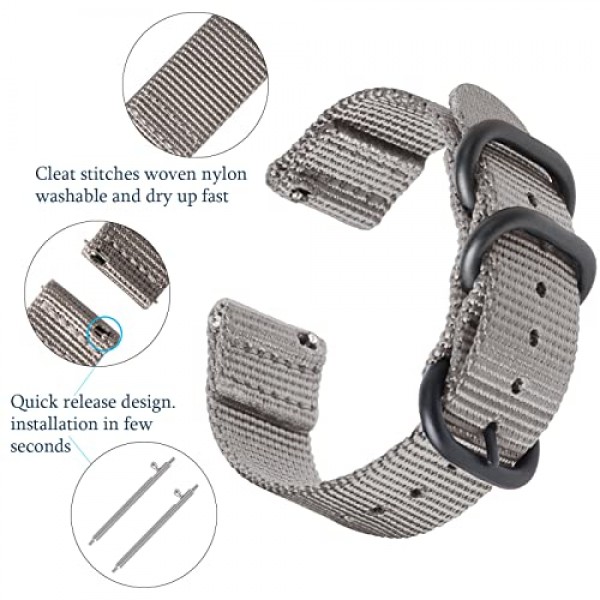 18mm 20mm 22mm 24mm 26mm 퀵 릴리스 시계 밴드, 남성용 여성용 나일론 시계 스트랩 옵션 색상