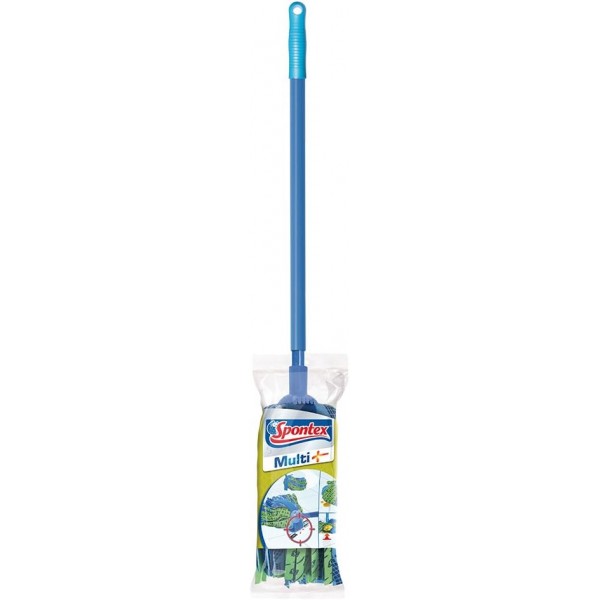 Spontex Multi Plus MOP 길이 조절 가능 80-140CM, 파란색, 1개(1팩) Multi+ Fringe Mop