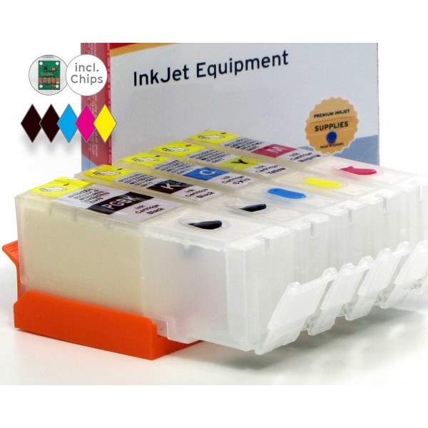 Canon PGI-550, Pixma MX 925, MX 720, MX 725, MX 920, IX 6850, IX 6800, MG 5400, MG 5450, IP 720, IP 550용 자동 재설정 칩이 있는 CLI-551과 호환되는 Octopus Fill In 카트리지 7250, MG 6400, MG 6450, MG 55