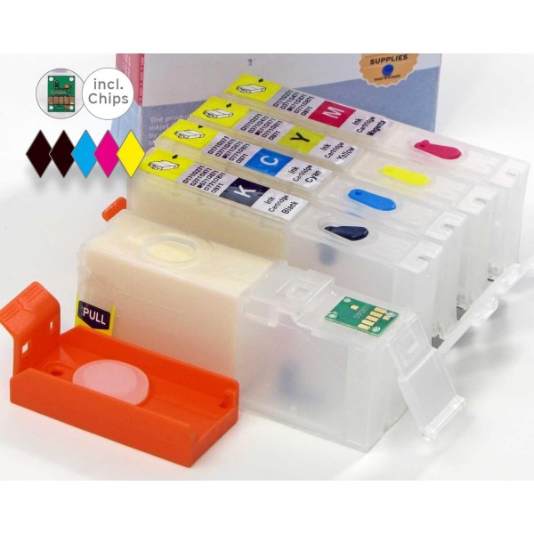 Canon PGI-550, Pixma MX 925, MX 720, MX 725, MX 920, IX 6850, IX 6800, MG 5400, MG 5450, IP 720, IP 550용 자동 재설정 칩이 있는 CLI-551과 호환되는 Octopus Fill In 카트리지 7250, MG 6400, MG 6450, MG 55