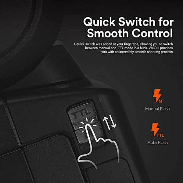 소니 카메라 플래시 스피드라이트 스피드라이트 라이트, 76Ws 2.4G TTL HSS 1/8000s,480 최대 전력 플래시, 2600mAh 리튬 이온 배터리, 0.01-1.5s 재활용 시간, 10 레벨 LED 모델링 램