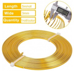 BENECREAT 20m 4 색 알루미늄 플랫 와이어 3mm 와이드 실버 골드 구부릴 수있는 공예 와이어 베젤, 보석 귀걸이 반지 만들기 (5m/색상) 4 Colors-3mm 3mm