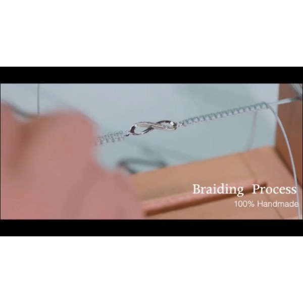 J.Endéar 여성용 초기 팔찌 여자 남자 925 스털링 실버 문자 조절 가능한 체인이있는 초기 땋은 팔찌 16 + 8cm 로프 팔찌