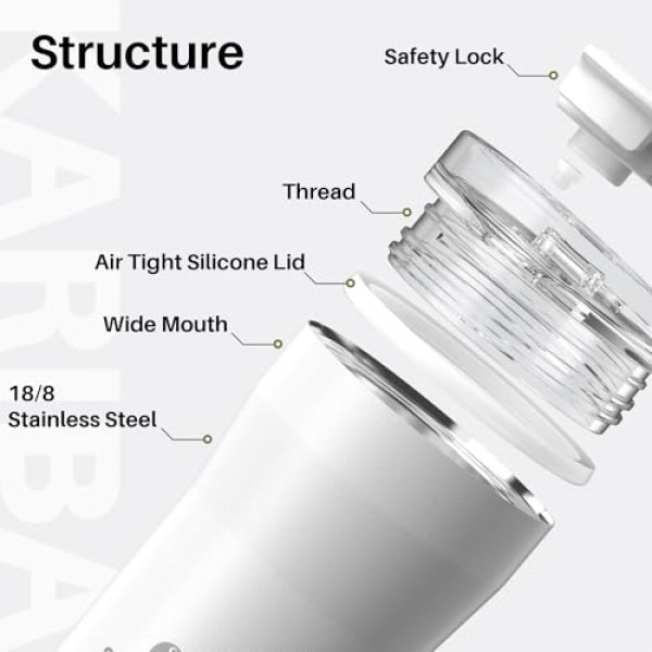 SANTECO 여행용 커피 머그 12온스, 플립 뚜껑이 있는 단열 커피 컵, 스테인레스 스틸 커피 머그 유출 방지, 이중 벽 진공 텀블러, 뜨거운/얼음 커피 차용 머그로 재사용 가