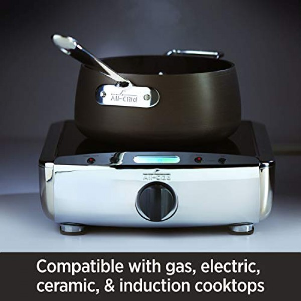 All-Clad E7852464 HA1 경질 양극산화 처리된 논스틱 식기세척기 안전 PFOA 프리 소스 팬 조리기구, 3.5쿼트, 검정: 가정 및 주방