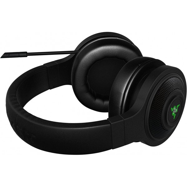 PC 및 음악용 Razer Kraken USB 오버이어 헤드셋, 블랙 32mm 드라이버 USB 블랙 블랙