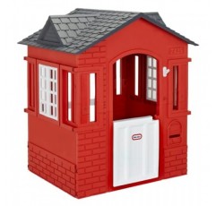 작동하는 문, 창문 및 셔터가 있는 Little Tikes Cape Cottage Playhouse - Red| 2-6세 아동용 코티지 하우스