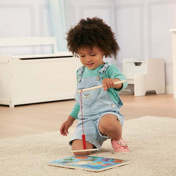 Melissa & Doug 자석 나무 퍼즐 게임 세트: 낚시 및 벌레 잡기 - 자석 게임, 3세 이상 유아 및 어린이를 위한 두툼한 동물 퍼즐