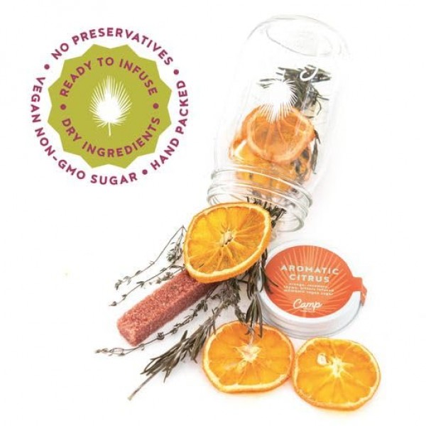 캠프 크래프트 칵테일 믹스 - 향기로운 시트러스 | 탈수 과일, 허브 및 비건 설탕이 포함된 프리미엄 음료 믹서 주입 키트 | 칵테일, 마가리타 및 목테일용 16온스 유리