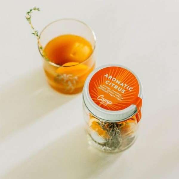 캠프 크래프트 칵테일 믹스 - 향기로운 시트러스 | 탈수 과일, 허브 및 비건 설탕이 포함된 프리미엄 음료 믹서 주입 키트 | 칵테일, 마가리타 및 목테일용 16온스 유리