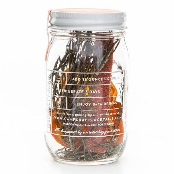 캠프 크래프트 칵테일 믹스 - 향기로운 시트러스 | 탈수 과일, 허브 및 비건 설탕이 포함된 프리미엄 음료 믹서 주입 키트 | 칵테일, 마가리타 및 목테일용 16온스 유리