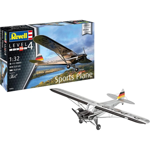 고급 사용자를 위한 Revell 03835 Sports Plane Builder's Choice 정통 모델 키트, 도색되지 않음