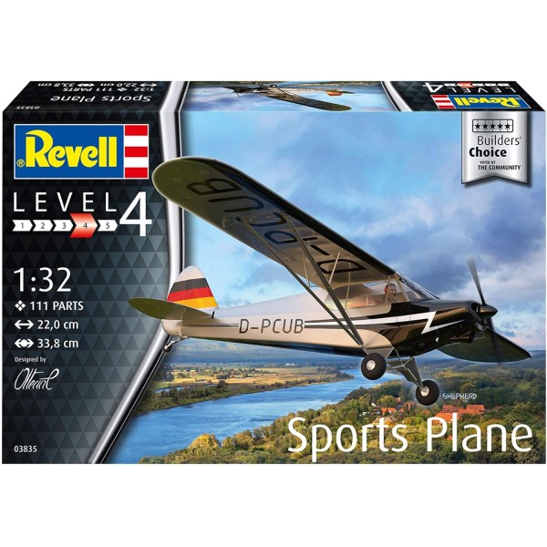 고급 사용자를 위한 Revell 03835 Sports Plane Builder's Choice 정통 모델 키트, 도색되지 않음