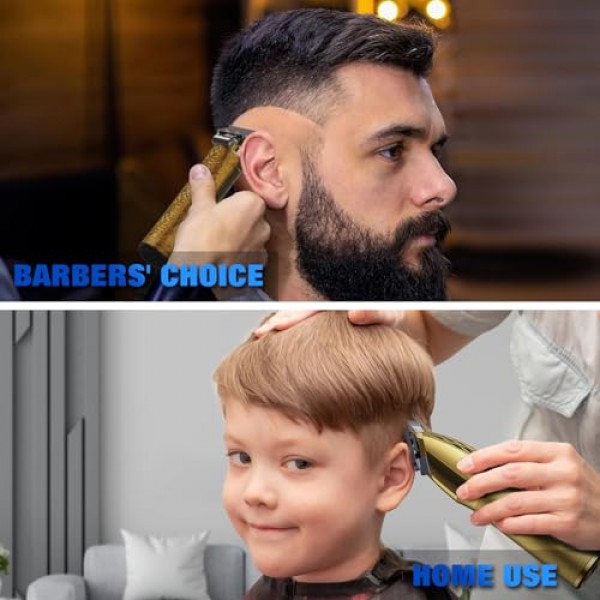 FADEKING® 남성용 전문 이발기 - 남성용 무선 수염 트리머, 이발사 이발용 LCD 디스플레이 이발기 및 트리머 세트, 여행용 케이스가 포함된 남성용 그루밍 키트, 남성용 