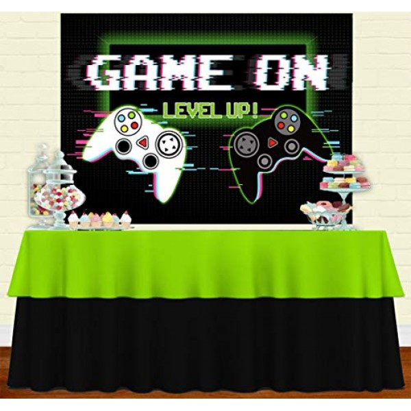 Sensfun 비디오 게임 배경 용품 레벨 업 소년 게임 생일 장식 배경 7x5ft 게임 배경 게이머 파티 사진 부스 소품 배너