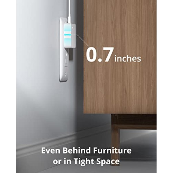 Nekmit 듀얼 포트 USB C 벽면 충전기, 40W PD 고속 충전 USB C 벽면 플러그 어댑터, iPhone 14/14 Pro/14 Pro Max, Galaxy, MacBook Air, iPad, AirPods 등을 위한 평면형 얇고 슬림형 C 충전기 블