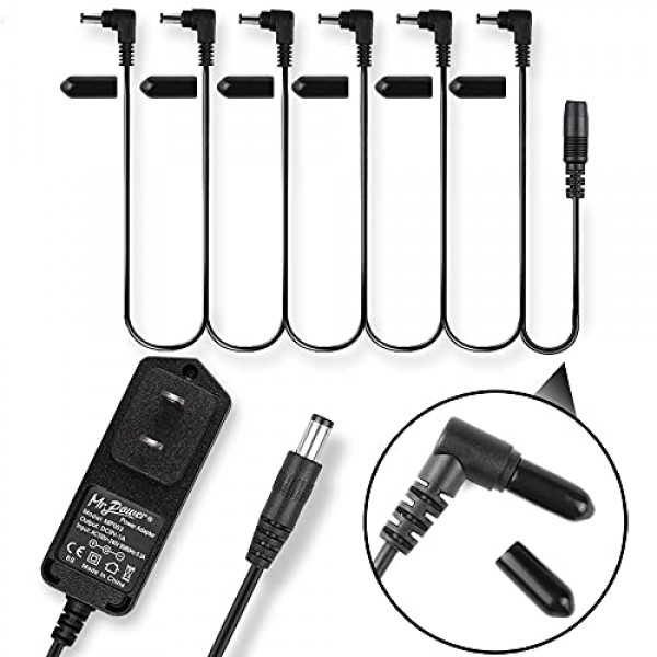 Mr.Power Guitar Effects 전원 공급 장치 어댑터 9V DC 1A(1000mA) 데이지 체인 코드 포함 케이블 프리 절연 캡(6방향 케이블 포함)