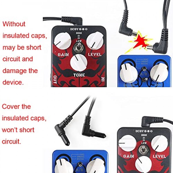 Mr.Power Guitar Effects 전원 공급 장치 어댑터 9V DC 1A(1000mA) 데이지 체인 코드 포함 케이블 프리 절연 캡(6방향 케이블 포함)